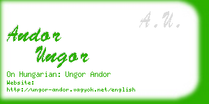 andor ungor business card